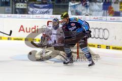 DEL - ERC Ingolstadt - Eisbären Berlin - Alexander Oblinger vor dem Tor. Foto: Adalbert Michalik