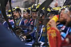 DEL - Playoff Finale - Spiel 4 - ERC Ingolstadt - Kölner Haie - Alexander Oblinger (20) mit Team an der Bande