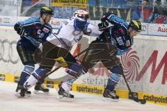 DEL - ERC Ingolstadt - Schwenninger Wild Wings - 11:2 - rechts Robert Sabolic (25) und hinten Patrick Hager (52)