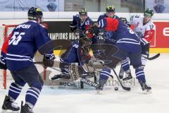 CHL - ERC Ingolstadt - EV Zug - Benedikt Kohl (#34 ERC Ingolstadt)  - Eisenhut Marco #30 Torwart ERC Ingolstadt - Lammer Dominic #10EV Zug - Aaron Brocklehurst (#4 ERC Ingolstadt) -  EC Zug - Foto: Jürgen Meyer