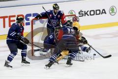 CHL- Champions League - ERC Ingolstadt - SaiPa Lappeenranta - John Laliberte (#15 ERC Ingolstadt) -Aaron Brocklehurst (#4 ERC Ingolstadt) - Timo Pielmeier (#51 ERC Ingolstadt) - Thomas Greilinger (#39 ERC Ingolstadt) -  Foto: Jürgen Meyer