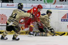 DEL - ERC Ingolstadt - Düsseldorfer EG  - John Laliberte (#15 ERC Ingolstadt) - Dustin Friesen (#14 ERC Ingolstadt) - Foto: Jürgen Meyer