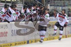 DEL - ERC Ingolstadt - Kölner Haie KEC - Tor Ausgleich für Köln Jubel an der Kölner Trainerbande