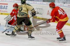 DEL - ERC Ingolstadt - Düsseldorfer EG  - Brandon Buck (#9 ERC Ingolstadt) - Olimb Ken Andre #40 rot Düsseldorf - Baskorowany Tyler #39 rot Torwart Düsseldorf - Foto: Jürgen Meyer