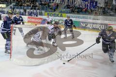 DEL - ERC Ingolstadt - Thomas Sabo Ice Tigers - Timo Pielmeier (#51 ERC Ingolstadt) - Derek Hahn (#43 ERC Ingolstadt) - Michel Periard (#6 ERC Ingolstadt) - Foto: Jürgen Meyer