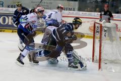 DEL - ERC Ingolstadt - Schwenninger Wild Wings - Brandon Buck (#9 ERC Ingolstadt) mit dem Führungstreffer zum 2:1 - Patrick Hager (#52 ERC Ingolstadt) - Dimitri Pätzold Torwart Schwenningen -Simon Danner #14 - Elias Granath #4 Schwenningen -  Foto: Jürgen