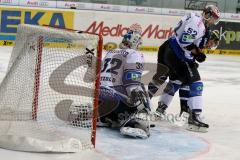 DEL - ERC Ingolstadt - Schwenninger Wild Wings - Dimitri Pätzold Torwart Schwenningen - Alexander Dück Schwenningen #52 - Patrick Hager (#52 ERC Ingolstadt) -  Foto: Jürgen Meyer