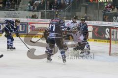 DEL - ERC Ingolstadt - Thomas Sabo Ice Tigers - Andreas Jenike Torwart Nürnberg - Benedikt Schopper (#11 ERC Ingolstadt) - Patrick Hager (#52 ERC Ingolstadt) - Foto: Jürgen Meyer