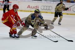 DEL - ERC Ingolstadt - Düsseldorfer EG  - Christoph Gawlik (#19 ERC Ingolstadt) - Stephan Daschner #3 rot Düsseldorf - Foto: Jürgen Meyer