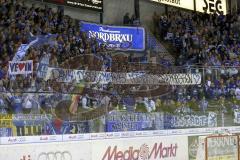 DEL - ERC Ingolstadt - Schwenninger Wild Wings - Fans mit Spruchband - Foto: Jürgen Meyer