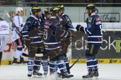 DEL - Eishockey - ERC Ingolstadt - Hamburg Freezers - Tor zum 8:0 durch Jared Ross (ERC 42) Jubel