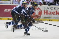 DEL - ERC Ingolstadt - Kölner Haie KEC - Lauf Patrick Hager (52) und hinten Thomas Greilinger (39)