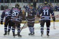 DEL - ERC Ingolstadt - Iserlohn Roosters - 5:2 - Tor durch Jared Ross (42), Jubel von Marc Schmidpeter (20) und Patrick Köppchen (55)