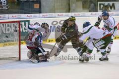 DEL - Saison 2014/2015 - ERC Ingolstadt - Augsburg Panther EV - Solo rechts Christoph Gawlik (19) umfährt Goalie Christopher Mason (AEV) und erzielt das 2:1 Tor Jubel