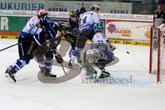 DEL - ERC Ingolstadt - Schwenninger Wild Wings - Brandon Buck (#9 ERC Ingolstadt) mit dem Führungstreffer zum 2:1 - Patrick Hager (#52 ERC Ingolstadt) - Dimitri Pätzold Torwart Schwenningen -Simon Danner #14 - Elias Granath #4 Schwenningen -  Foto: Jürgen