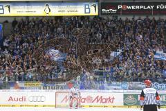 DEL - Eishockey - PlayOff - ERC Ingolstadt - Iserlohn Roosters - 1. Spiel - Fans Jubel Fahnen