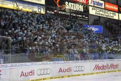 DEL - Eishockey - Finale 2015 - Spiel 6 - ERC Ingolstadt - Adler Mannheim - Fans Jubel Fahnen Choreographie