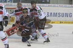 DEL - ERC Ingolstadt - Kölner Haie - John Laliberte (#15 ERC Ingolstadt) - #33 Danny aus den Birken Torwart Kölner Haie - #73 Michael Illgulden -  Foto: Jürgen Meyer