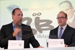 DEL - ERC Ingolstadt - Vorstellung neuer Trainer - Saison 2014/2015 - Larry Huras (Kanadier) und rechts Claudius Rehbein