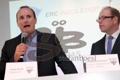 DEL - ERC Ingolstadt - Vorstellung neuer Trainer - Saison 2014/2015 - Larry Huras (Kanadier) und rechts Claudius Rehbein