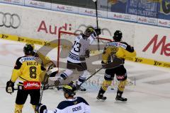 ERC Ingolstadt - Vienna Capitals - Derek Hahn (#43 ERC Ingolstadt) mit dem 1:1 Ausgleichstreffer - Foto: Jürgen Meyer