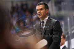 CHL - Champions Hockey League 2015 - ERC Ingolstadt - Braehead Clan - strenger Blick Cheftrainer Emanuel Viveiros (ERC) schmipfen