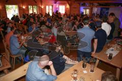 ERC Ingolstadt - Fan Stammtisch - 2016 - Vo li nach re - Stadionsprecher Johannes Langer - Sportdirektor Jiri Ehrenberger - Geschäftsführer Claus Gröbner - Benedikt Kohl (#34 ERC Ingolstadt) - Fabio Wagner (#5 ERC Ingolstadt) - Foto: Jürgen Meyer