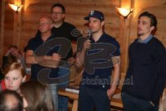 ERC Ingolstadt - Fan Stammtisch - 2016 - Vo li nach re - Stadionsprecher Johannes Langer - Sportdirektor Jiri Ehrenberger - Benedikt Kohl (#34 ERC Ingolstadt) - Fabio Wagner (#5 ERC Ingolstadt) - Foto: Jürgen Meyer