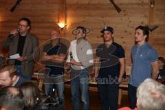 ERC Ingolstadt - Fan Stammtisch - 2016 - Vo li nach re - Stadionsprecher Johannes Langer - Sportdirektor Jiri Ehrenberger - Geschäftsführer Claus Gröbner - Benedikt Kohl (#34 ERC Ingolstadt) - Fabio Wagner (#5 ERC Ingolstadt) - Foto: Jürgen Meyer
