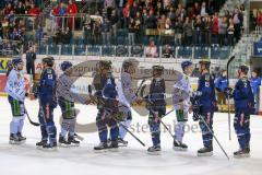 DEL - Eishockey - ERC Ingolstadt - Straubing Tigers - Saison 2015/2016 - Die Spieler klatschen sich nach dem Spiel ab - Foto: Jürgen Meyer