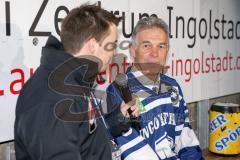 DEL - Eishockey - ERC Ingolstadt - Iserlohn Roosters - Saison 2015/2016 - Hans Fischer im Interview mit Benedigt Zipperer - Foto: Meyer Jürgen