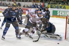 DEL - Eishockey - ERC Ingolstadt - EHC Red Bull München - Fabio Wagner (#5 ERC Ingolstadt) - Timo Pielmeier Torwart (#51 ERC Ingolstadt) - Aucoin Keith (Aucoin Keith (#11 München) - Kastner Maximilian (#93 München) - Saison 2015/2016 - Foto: Meyer Jürgen