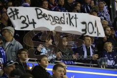 DEL - Eishockey - ERC Ingolstadt - EHC München Red Bull - Fans Banner Fahne Benedikt Kohl (ERC 34)