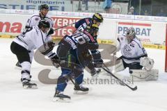 DEL - Eishockey - ERC Ingolstadt - Thomas Sabo Ice Tigers - Saison 2015/2016 - Thomas Greilinger (#39 ERC Ingolstadt) - Andreas Jenike Torwart (29 Ice Tigers) - Danny Irmen (#19 ERC Ingolstadt) - Foto: Meyer Jürgen