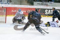 DEL - Eishockey - ERC Ingolstadt - Schwenninger Wild Wings - Saison 2015/2016 - Thomas Greilinger (#39 ERC Ingolstadt) mit einem Pfostentreffer - Dimitri Pätzold Torwart (#32 Schwenningen) - Danny Irmen (#19 ERC Ingolstadt) - Foto: Meyer Jürgen