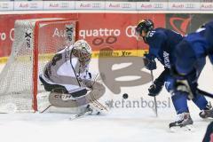 DEL - Eishockey - ERC Ingolstadt - Thomas Sabo Ice Tigers - Saison 2015/2016 - Tomas Kubalik (#81 ERC Ingolstadt) - Tyler Beskorowany Torwart (#34 Ice Tigers) - Foto: Meyer Jürgen