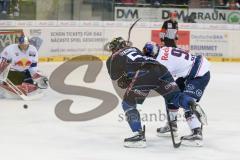 DEL - Eishockey - ERC Ingolstadt - EHC Red Bull München - Fabio Wagner (#5 ERC Ingolstadt) - Leggio David (73 München) - Saison 2015/2016 - Foto: Meyer Jürgen