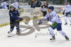 DEL - Eishockey - ERC Ingolstadt - Straubing Tigers - Saison 2015/2016 - Martin Davidek (#12 ERC Ingolstadt) - Dotzler Aleksander (#25 Straubing) - Foto: Jürgen Meyer