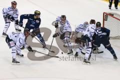 DEL - Eishockey - ERC Ingolstadt - Iserlohn Roosters - Saison 2015/2016 - Brian Lebler (#7 ERC Ingolstadt) - Pickard Chet Torwart (#34 Iserlohn) - John Laliberte (#15 ERC Ingolstadt) - Periard Michel (#6 Iserlohn) - Foto: Meyer Jürgen