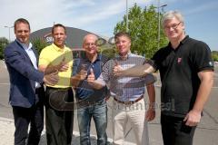 ERC Ingolstadt Pressekonferenz - Kooperation mit ESV Kaufbeuren, EV Regensburg und EHC Bayreuth - vo li - Michael Kreitl Geschäftsf.ESV Kaufbeuren - Mike Muller ESV Kaufbeuren - Jiri Ehrenberger - Martin Ancicka Sportdirektor EV Regensburg - Ivo Stellmann