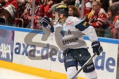 DEL - Eishockey - Kölner Haie - ERC Ingolstadt - Saison 2016/2017 - mitte Danny Irmen (ERC 19) trifft zum 0:1 Tor Jubel,