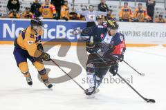 CHL- Eishockey - ERC Ingolstadt - Lukko Rauma - Saison 2016/2017 - Patrick Köppchen (#55 ERCI)- Janne Niskala (Nr.28, Lukko Rauma) - Foto: Meyer Jürgen