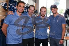 DEL - Eishockey - ERC Ingolstadt - Saison 2016/2017 - Bauer Day`s beim Fairplay Hockey Shop - vo links nach rechts - Brian Salcido (#22 ERCI) - Danny Irmen (#19 ERCI) - Simon Schütz (#97 ERCI) - Benedikt Kohl (#34 ERCI) - Foto: Meyer Jürgen