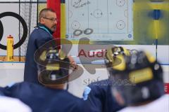 DEL - Eishockey - ERC Ingolstadt - Saison 2016/2017 - Portraits Foto - Training - Besprechung auf dem Eis, Cheftrainer Tommy Samuelsson (ERC)