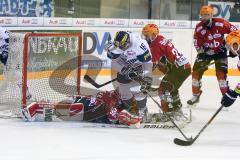 DEL - Eishockey - ERC Ingolstadt - Fischtown Pinguins - Saison 2016/2017 - Martin Buchwieser (#16 ERCI) - Jerry Kuhn (Torwart #35 Bremerhaven) - Foto: Meyer Jürgen