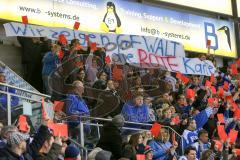 DEL - Eishockey - ERC Ingolstadt - Straubing Tigers - Saison 2016/2017 - Fans zeigen Spruchband - Banner - Wir zeigen Gewalt die Rote Karte - Foto: Meyer Jürgen