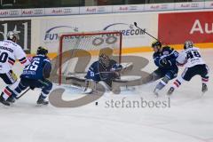 DEL - Eishockey - ERC Ingolstadt - Eisbären Berlin - Saison 2016/2017 - Timo Pielmeier Torwart (#51 ERCI) - Patrick Köppchen (#55 ERCI) - David Elsner (#61 ERCI) - Julian Talbot (#48 Berlin) - Foto: Meyer Jürgen