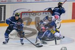 DEL - Eishockey - ERC Ingolstadt - Eisbären Berlin - Saison 2016/2017 - Timo Pielmeier Torwart (#51 ERCI) - Patrick Köppchen (#55 ERCI) - David Elsner (#61 ERCI) - Julian Talbot (#48 Berlin) - Foto: Meyer Jürgen