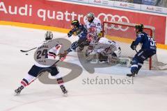 DEL - Eishockey - ERC Ingolstadt - Eisbären Berlin - Saison 2016/2017 - Brandon Buck (#9 ERCI) - Jens Baxmann (#29 Berlin) - Petri Vehanen (Torwart #31 Berlin) - Thomas Greilinger (#39 ERCI) - #bl24- Foto: Meyer Jürgen