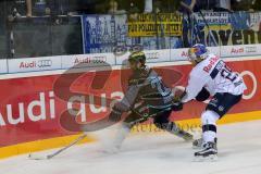 DEL - Eishockey - ERC Ingolstadt - Red Bull München - Brian Salcido (ERC 22) rechts Joslin Derek (RBM 25)
